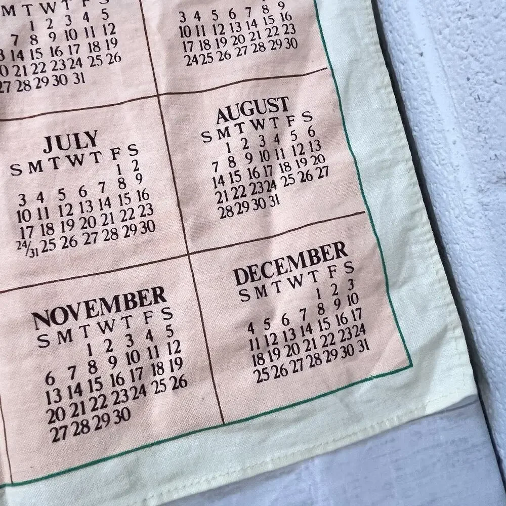 Vintage 1994 Calendar Tea Towel 